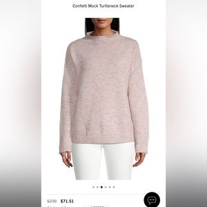 White + Warren Confetti Mock Neck Wool Sweater